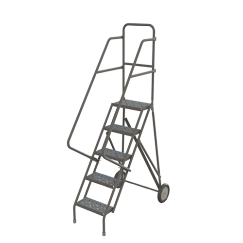 &eacute;chelles roulantes en acier, 5 marches, Largeur de la marche 16", Hauteur de la plateforme 50", Acier Solutions industrielles ALPHA