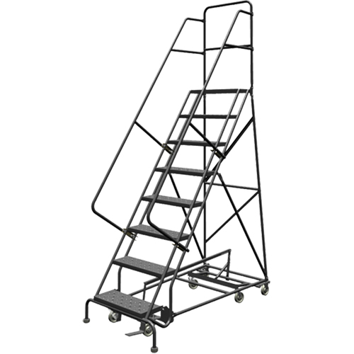 All Directional Rolling Ladder, 8 Steps, 24" Step Width, 80" Platform Height, Steel Solutions industrielles ALPHA