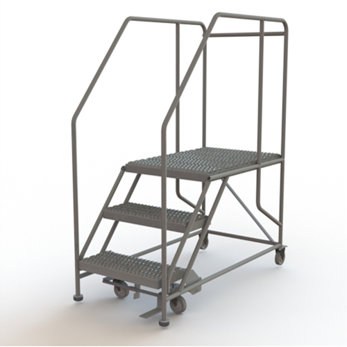Plateforme de travail mobile, Acier, 3 Marches, 30" ha, 35" p, 24" Marche, Stri&eacute; Solutions industrielles ALPHA