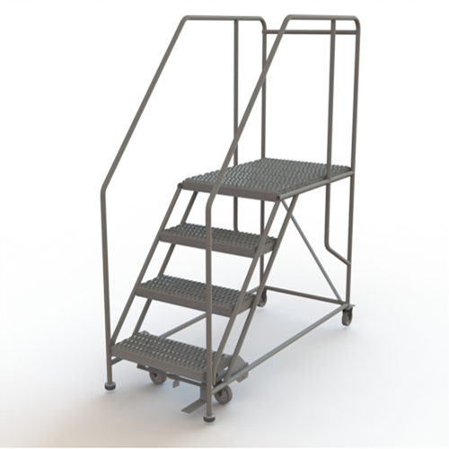Plateforme de travail mobile, Acier, 4 Marches, 40" ha, 35" p, 24" Marche, Stri&eacute; Solutions industrielles ALPHA
