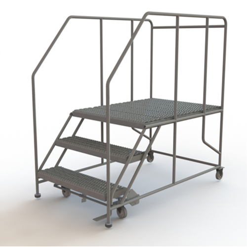 Plateforme de travail mobile, Acier, 3 Marches, 30" ha, 48" p, 36" Marche, Stri&eacute; Solutions industrielles ALPHA