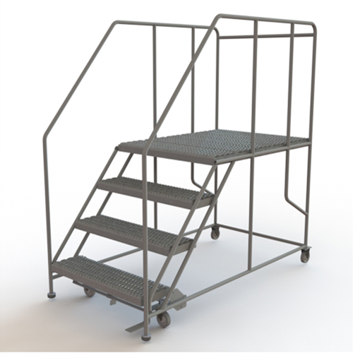Plateforme de travail mobile, Acier, 4 Marches, 40" ha, 48" p, 36" Marche, Stri&eacute; Solutions industrielles ALPHA