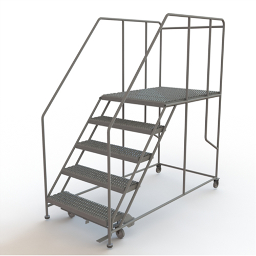 Plateforme de travail mobile, Acier, 5 Marches, 50" ha, 48" p, 36" Marche, Stri&eacute; Solutions industrielles ALPHA