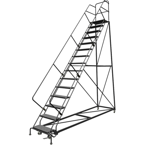 &eacute;chelles en angle de s&eacute;curit&eacute;, 15 marches, Perfor&eacute;, Inclinaison 50°, Hauteur 150" Solutions industrielles ALPHA