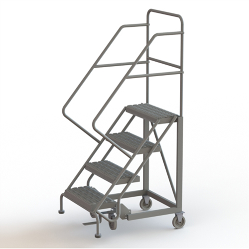 Safety Slope Rolling Ladder, 4 Steps, Serrated, 50° Incline, 40" High Solutions industrielles ALPHA