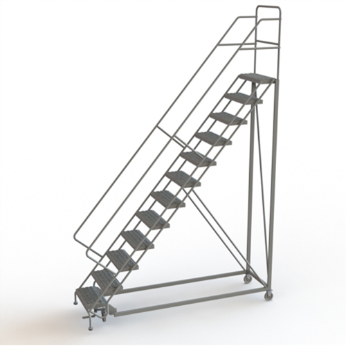 &eacute;chelles en angle de s&eacute;curit&eacute;, 12 marches, Stri&eacute;, Inclinaison 50°, Hauteur 120" Solutions industrielles ALPHA