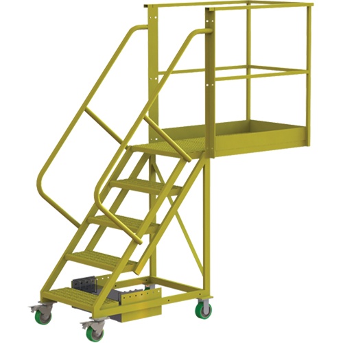 Cantilever Rolling Ladder, Unsupported, 5 Steps, 40" Platform Depth, 50" Platform Height Solutions industrielles ALPHA