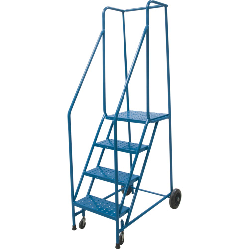 Rolling Step Ladder, 4 Steps, 18" Step Width, 37" Platform Height, Steel Solutions industrielles ALPHA