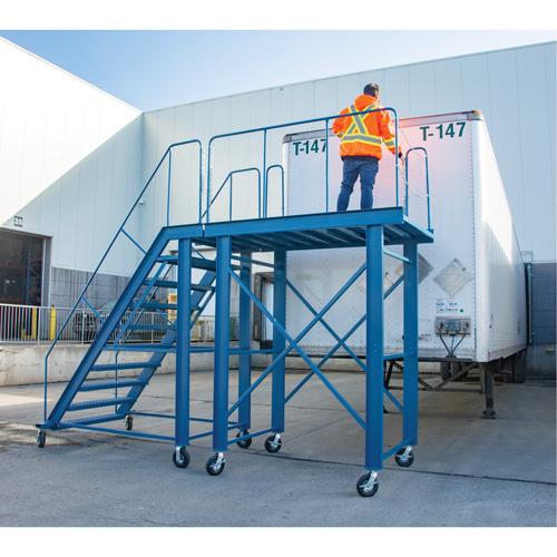 Snow Ladder, Steel, 10 Steps, 99" H, 85-1/2" D, 48" Step, Serrated Solutions industrielles ALPHA