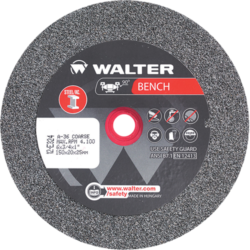 Bench Grinding Wheels, 6" x 3/4", 1" Arbor, 1 Solutions industrielles ALPHA