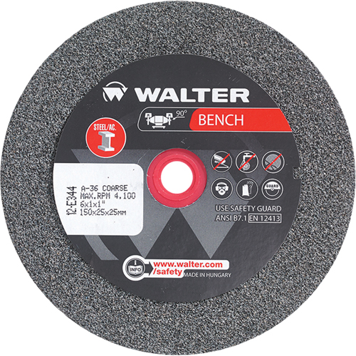 Bench Grinding Wheels, 6" x 1", 1" Arbor, 1 Solutions industrielles ALPHA