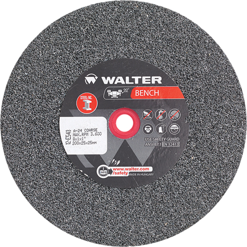 Bench Grinding Wheels, 8" x 1", 1" Arbor, 1 Solutions industrielles ALPHA