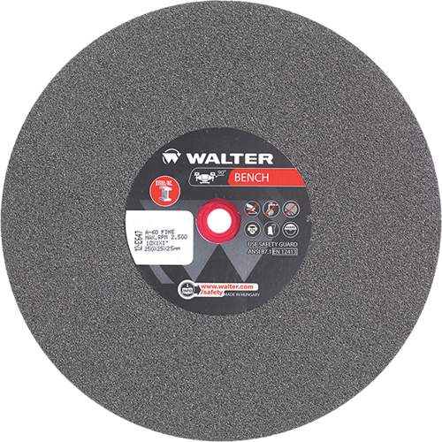 Bench Grinding Wheels, 10" x 1", 1" Arbor, 1 Solutions industrielles ALPHA