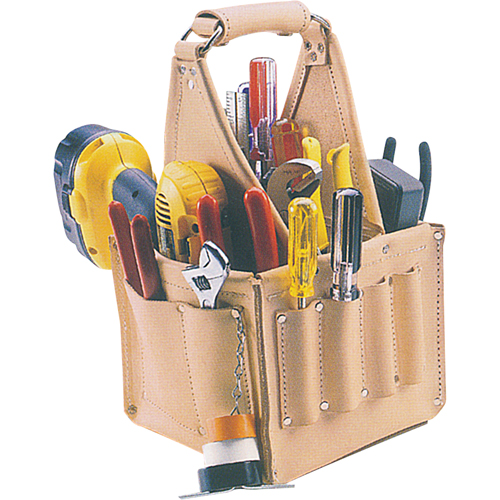 Electrical & Maintenance Tool Pouches, Leather, 17 Pockets, Beige Solutions industrielles ALPHA