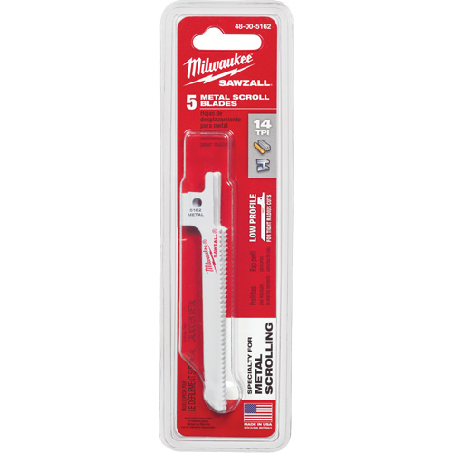 Sawzall&reg; Reciprocating Saw Blade, Bi-Metal, 14 TPI, 3-5/8" L x 5/16" W Solutions industrielles ALPHA