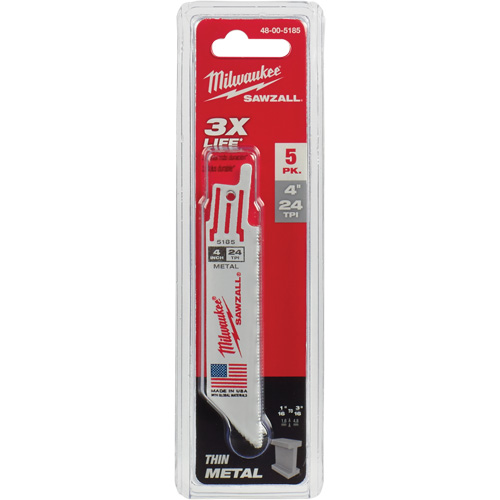 Lames de scie alternative Sawzall, Bim&eacute;tal, 24 Dents par pouce, 4" lo x 3/4" la Solutions industrielles ALPHA