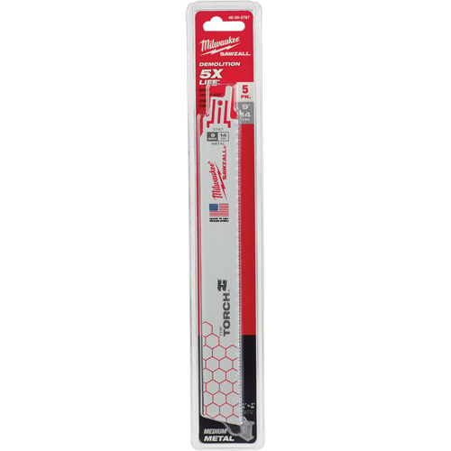 Lames The Torch Sawzall, Bim&eacute;tal, 14 Dents par pouce, 9" lo x 1" la Solutions industrielles ALPHA