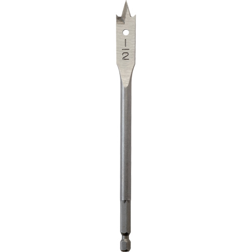 Flat Boring Bit, 1/2" Diameter, 1/4" Hex Shank, 6" Length Solutions industrielles ALPHA
