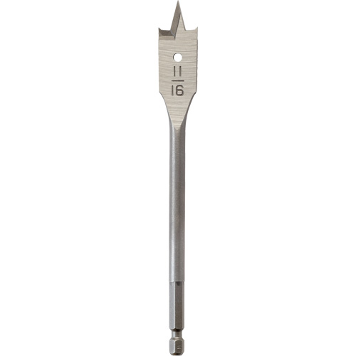 Flat Boring Bit, 11/16" Diameter, 1/4" Hex Shank, 6-1/8" Length Solutions industrielles ALPHA