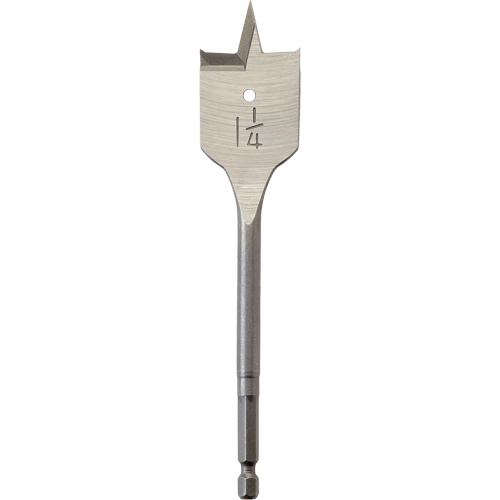 Flat Boring Bit, 1-1/4" Diameter, 1/4" Hex Shank, 6" Length Solutions industrielles ALPHA