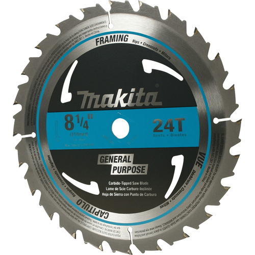 Lame de scie circulaire pour charpente &agrave; pointes au carbure, 8-1/4", 24 dents, Pour Bois Solutions industrielles ALPHA