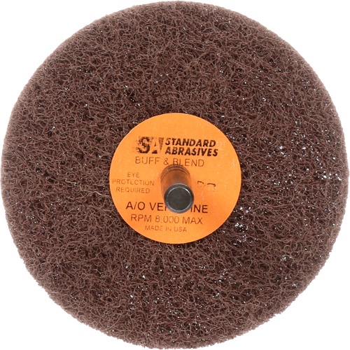 Standard Abrasives Buff & Blend Wheel, 3" Dia. x 1" W, 1/4" Arbor, Aluminum Oxide Solutions industrielles ALPHA