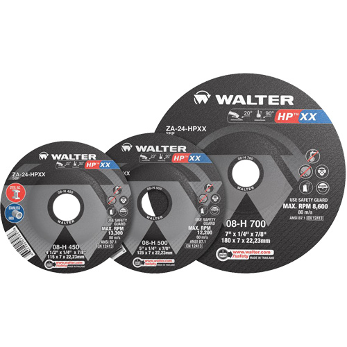 Meule HP XX, 4-1/2" x 1/4", Arbre 7/8", Type 27S Solutions industrielles ALPHA