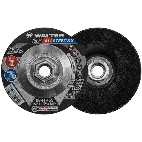 Meule HP XX, 4-1/2" x 1/4", Arbre 5/8"-11, Oxyde d'aluminium, Type 27 Solutions industrielles ALPHA