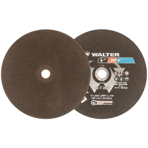 Zip+Xtra Heavy-Duty Cut-Off Wheel, 9" x 3/32", 7/8" Arbor, Type 1, Aluminum Oxide, 6600 RPM Solutions industrielles ALPHA