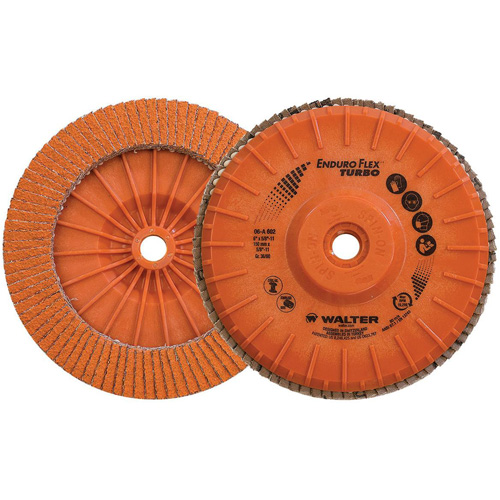 Disque &agrave; lamelles Turbo Enduro-Flex, 6" x 5/8"-11, Type 27S, Grain 36/60, C&eacute;ramique Solutions industrielles ALPHA