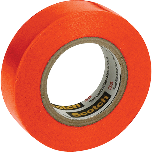 Rubans en vinyle pour codage en couleurs 35 Scotch, 12,7 mm (1/2") x 20,1 m (66'), Orange, 7 mils Solutions industrielles ALPHA