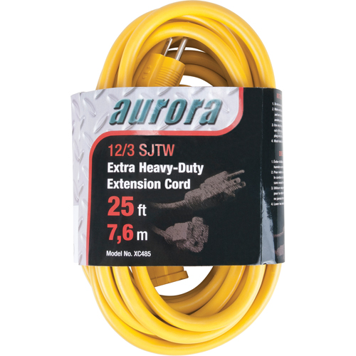 Vinyl Extension Cord, Outdoor, SJTW, 12/3 AWG, 15 A, 25' Solutions industrielles ALPHA