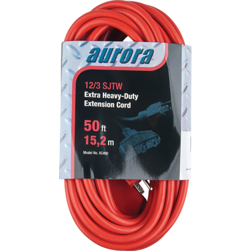 Vinyl Extension Cord, Outdoor, SJTW, 12/3 AWG, 15 A, 3 Outlet(s), 50' Solutions industrielles ALPHA