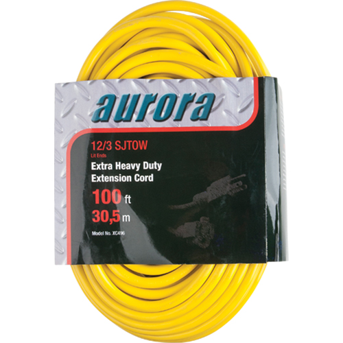 Cordon rallonge en vinyle avec indicateur lumineux, Ext&eacute;rieur, SJTOW, AWG 12/3, 15 A, 100' Solutions industrielles ALPHA