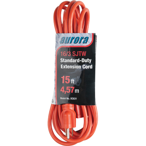 Extension Cord, Indoor/Outdoor, SJTW, 16/3 AWG, 13 A, 15' Solutions industrielles ALPHA