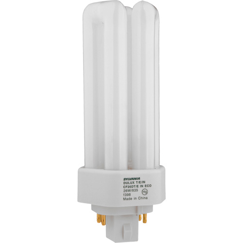Lampe fluorescente compacte &agrave; tube triple Dulux D/E/IN Amalgam, T (T4), 42 W, 4100 K, Base G24Q-4, 16 000 h Solutions industrielles ALPHA