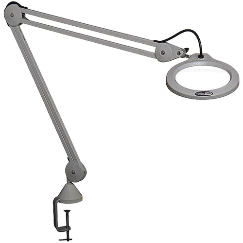 Lampe grossissante, Dioptrie 5, Ampoule DEL, Bras de 45", Pinces serre-joints, Gris Solutions industrielles ALPHA