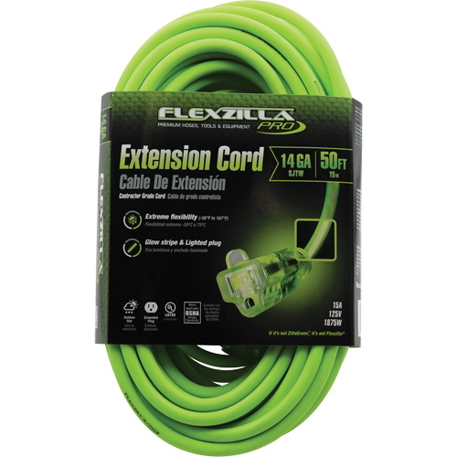 Cordon rallonge industriel Flexzilla Pro, Toutes saisons, SJTW, AWG 14/3, 15 A, 50' Solutions industrielles ALPHA