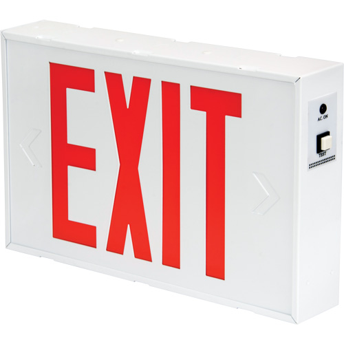 Exit Sign, LED, Battery Operated/Hardwired, 12-1/5" L x 7-1/2" W, English Solutions industrielles ALPHA
