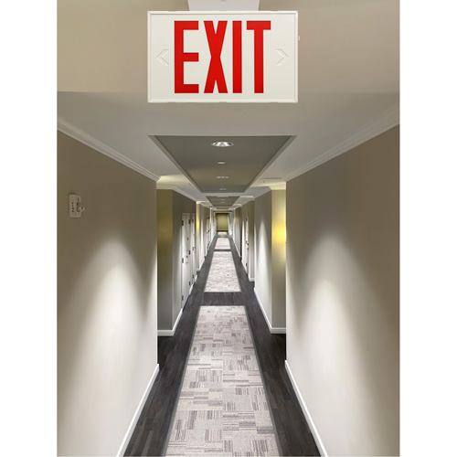 Exit Sign, LED, Battery Operated/Hardwired, 12-1/5" L x 7-1/2" W, English Solutions industrielles ALPHA