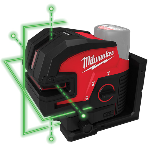 Laser vert &agrave; lignes crois&eacute;es et 4 points daplomb M12 Solutions industrielles ALPHA