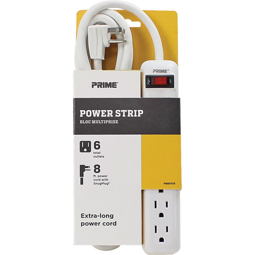 Bloc multiprise, 6 Prise(s), 8', 15 A, 1875 W, 125 V Solutions industrielles ALPHA