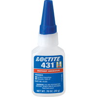 Adh&eacute;sif instantan&eacute;  431 pour toute surface, Transparent, Bouteille, 20 g Solutions industrielles ALPHA