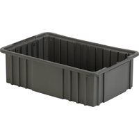 Contenant Divider Box, Poly&eacute;thyl&egrave;ne, 16,5" la x 10,9" p x 5" h, Gris Solutions industrielles ALPHA