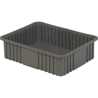 Contenant Divider Box, Poly&eacute;thyl&egrave;ne, 20,9" la x 15,9" p x 6" h, Gris Solutions industrielles ALPHA