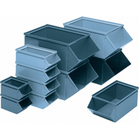 Bac en acier, Cap. 100 lb, 12" la x 20-1/2" p x 9-1/2" h, Bleu Solutions industrielles ALPHA