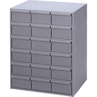Industrial Drawer Cabinets, 18 Drawers, 17-1/4" W x 11-5/8" D x 21-1/4" H, Grey Solutions industrielles ALPHA
