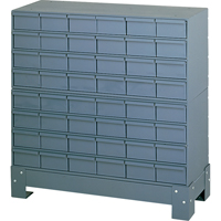 Industrial Drawer Cabinet With Base, 48 Drawers, 34-1/8" W x 12-1/4" D x 33-3/4" H, Grey Solutions industrielles ALPHA