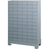 Industrial Drawer Cabinet With Base, 72 Drawers, 34-1/8" W x 12-1/4" D x 48-1/8" H, Grey Solutions industrielles ALPHA