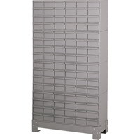 Industrial Drawer Cabinet With Base, 96 Drawers, 34-1/8" W x 12-1/4" D x 62-1/2" H, Grey Solutions industrielles ALPHA
